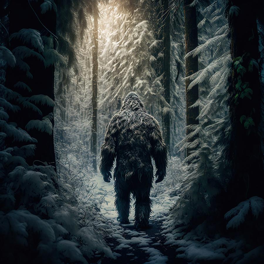Horror Digital Art - Journey of the Yeti by iTCHY
