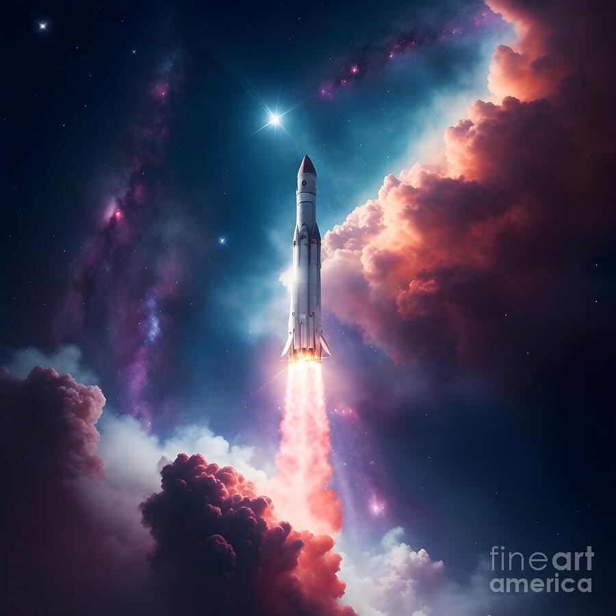 Space Digital Art - Journey through the Nebula by Paul Featherstone