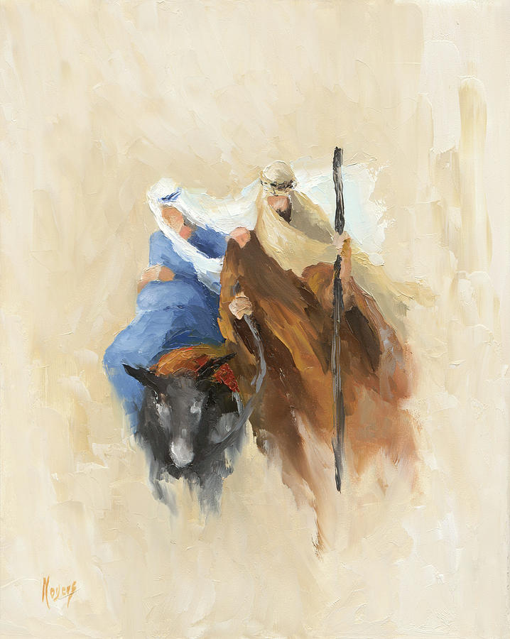 Bible Painting - Journey to Bethlehem by Mike Moyers