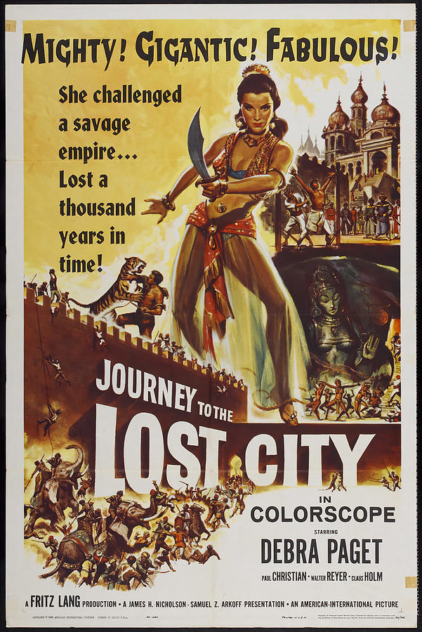 Debra Paget Mixed Media - Journey to the Lost City, 1960 by Movie World Posters