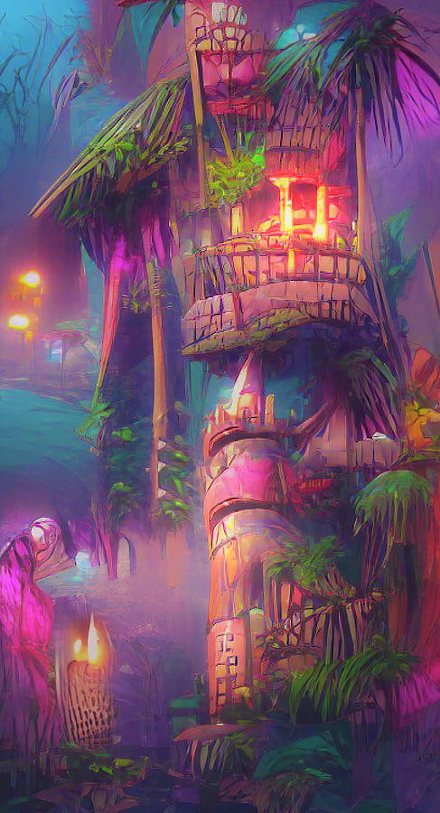 Journey to Tiki Island Digital Art by Mark Andrew Thomas