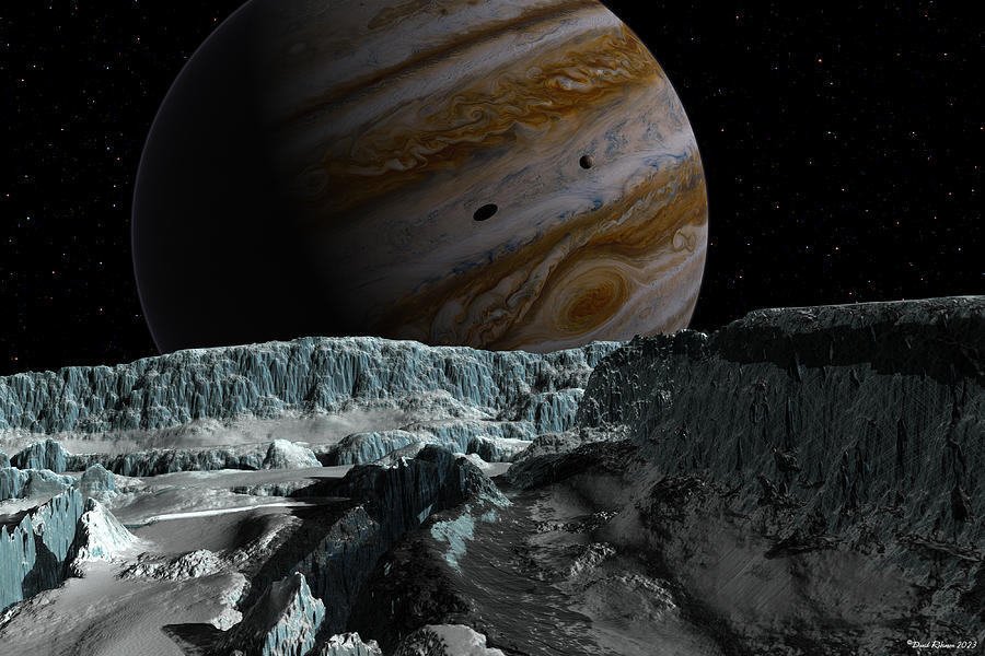 Jovian Giant over Europa Digital Art by David Robinson