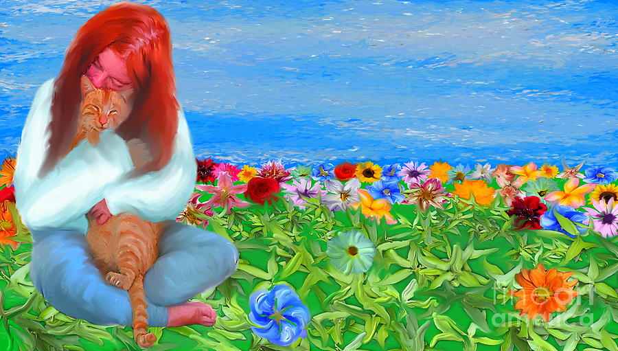 Joy and Flowers Painting by Hidden Mountain