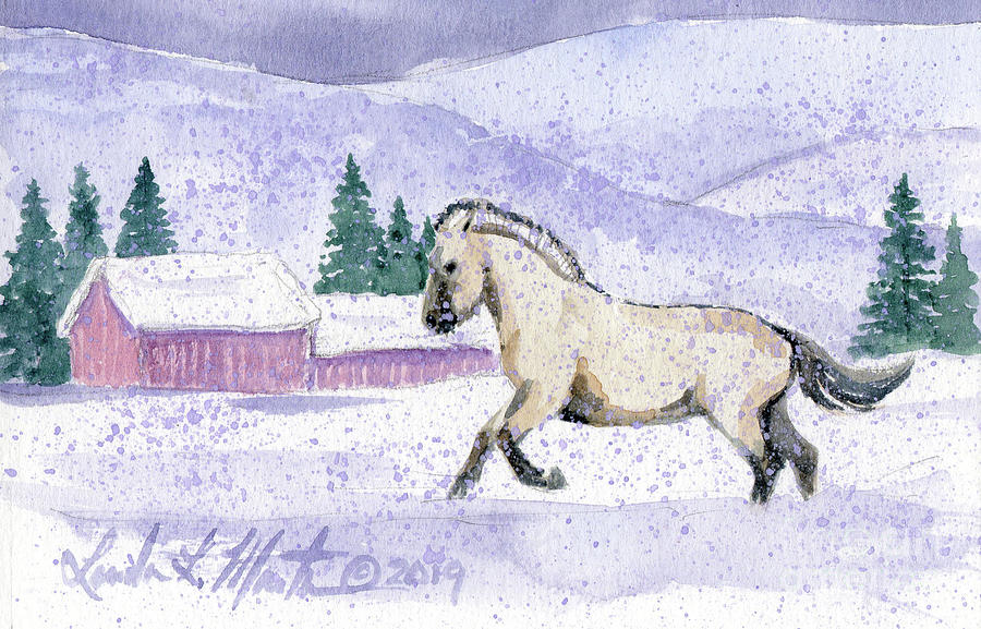 Joy in the Snow Painting by Linda L Martin