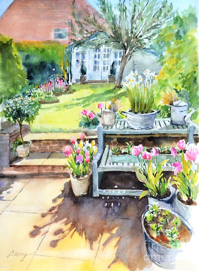 Joy of a backyard Painting by Betty M M Wong