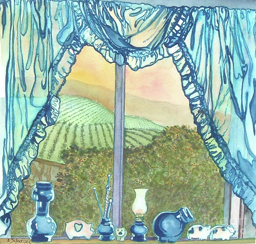 Joyces Window Painting by Edie Schneider