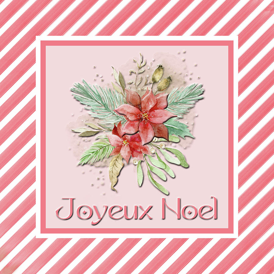 Joyeux Noel Poinsettias Digital Art by HH Photography of Florida