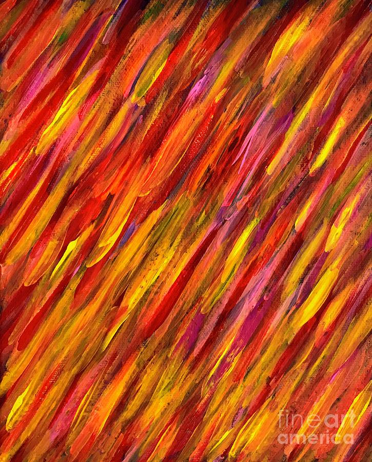 Campfire Painting - Autumn Campfire by Ann Brown