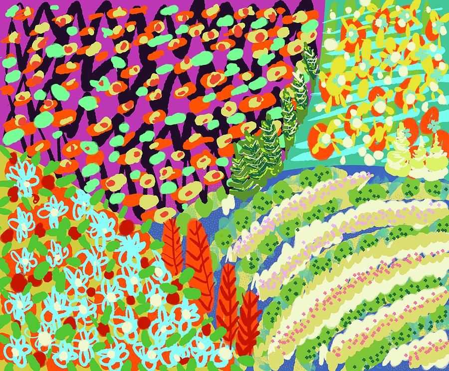 Joyful color play Painting by Trilby Cole