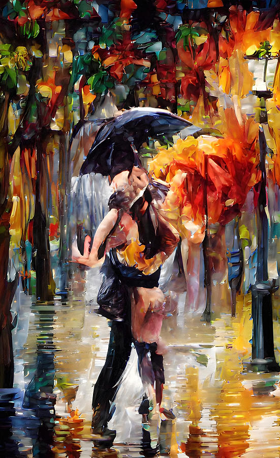 Joyful Rain Dance Abstract Mixed Media by Georgiana Romanovna