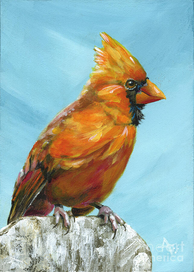 Joyful Red - Cardinal Painting by Annie Troe Joyful Red - Cardinal Painting by Annie Troe
