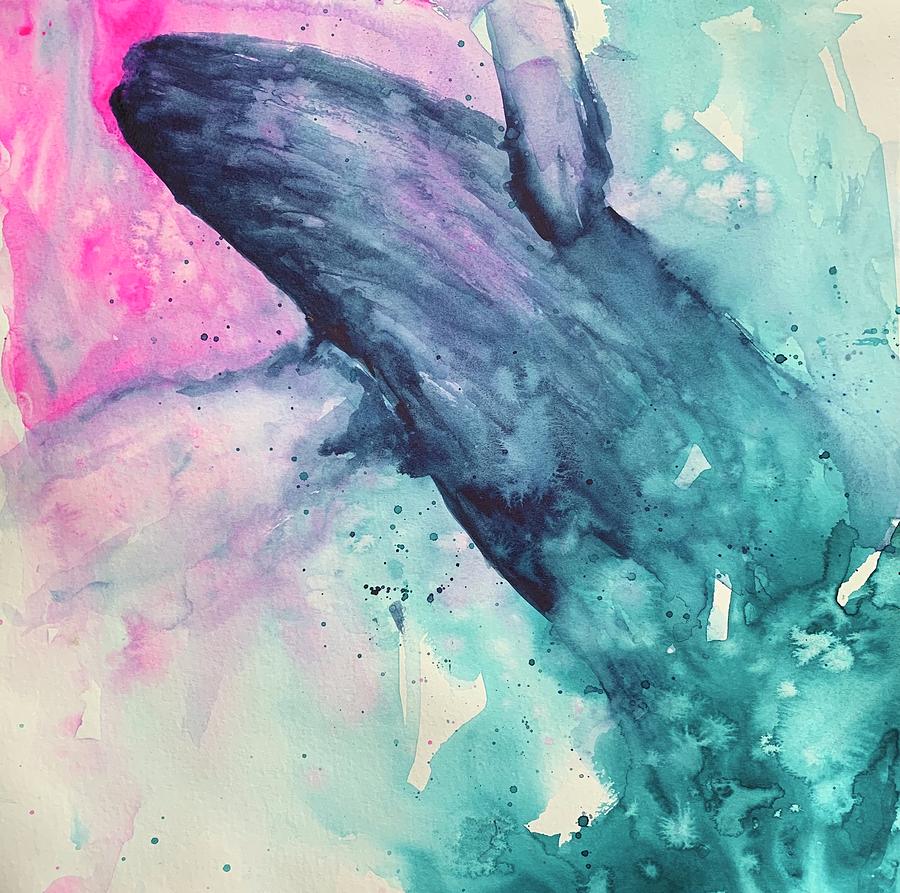Joyful Whale Painting by Christine Marie Rose