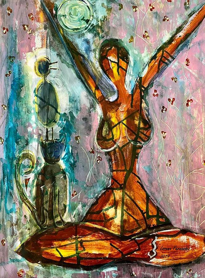 Joyful Woman Painting by Lorena Fernandez