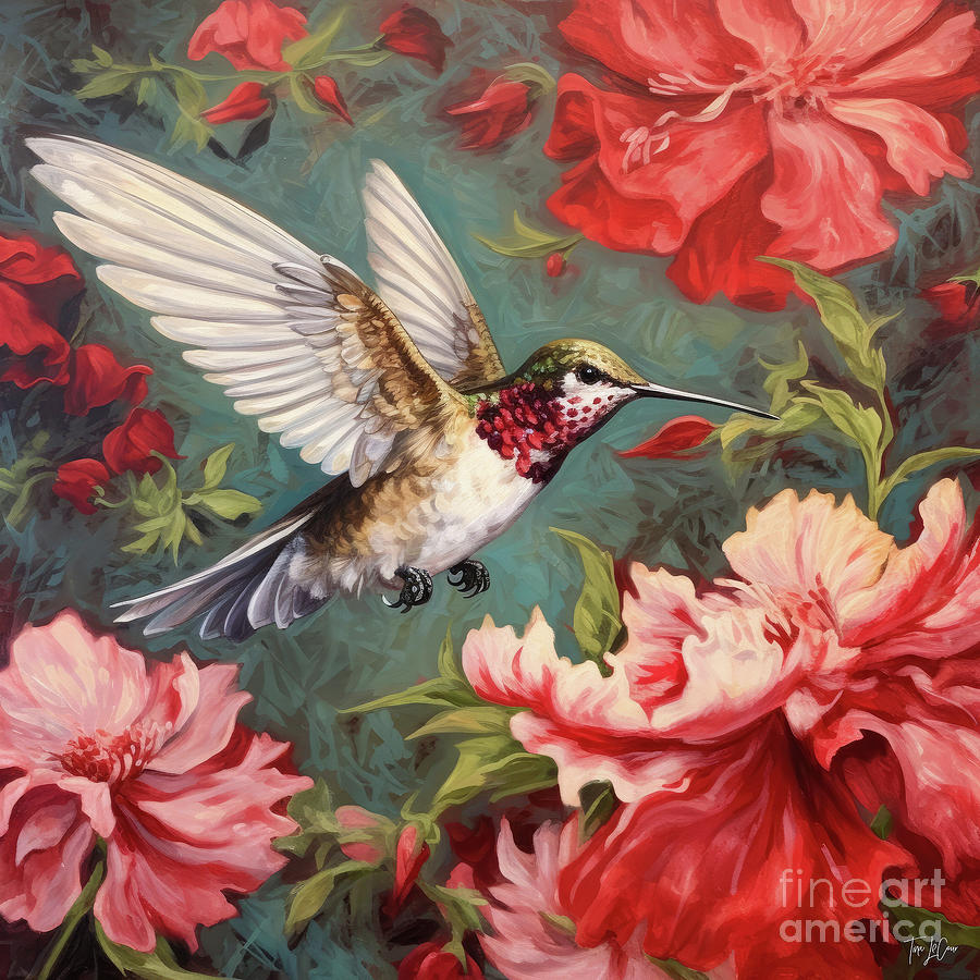 Hummingbird Painting - Joyous Juvenile by Tina LeCour