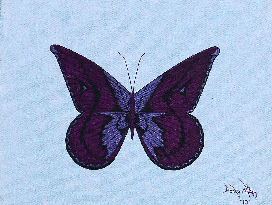 Joys Purple Butterfly Painting by Doug Miller