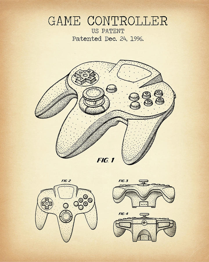 Vintage Digital Art - Joystick vintage patent by Dennson Creative