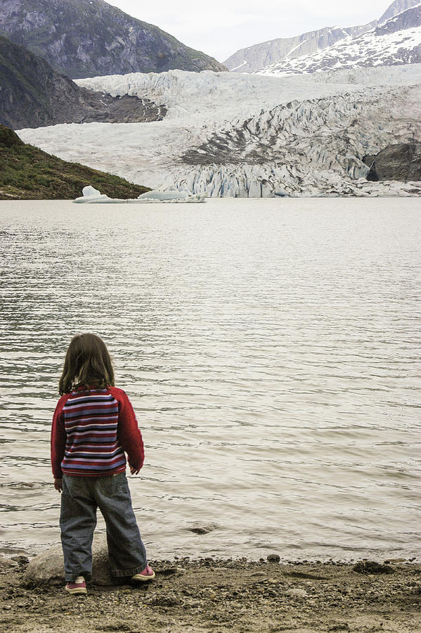 Kid at Mendenhall Glacier Photograph by James C Richardson