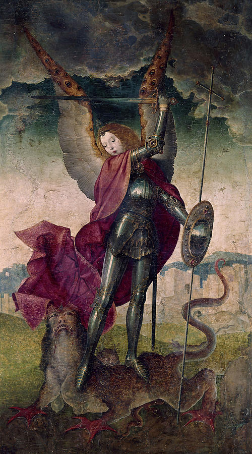 Juan de Flandes/ TRIPTYCH OF SAN MIGUEL - CENTRAL DETAIL - CIRCA 1505. LUCIFER. DEMONIO. Painting by Juan De Flandes