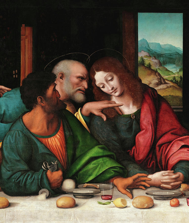 Judas Iscariot, Saint Peter, John the Apostle Painting by Giampietrino ...