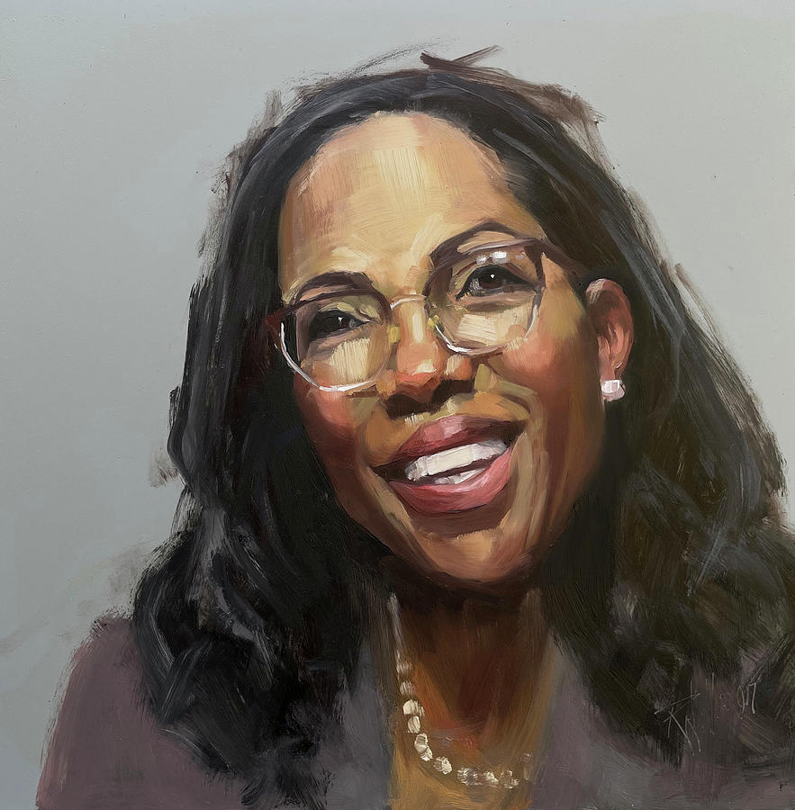 Supreme Court Painting - Judge Ketanji Brown Jackson by Robin Wellner