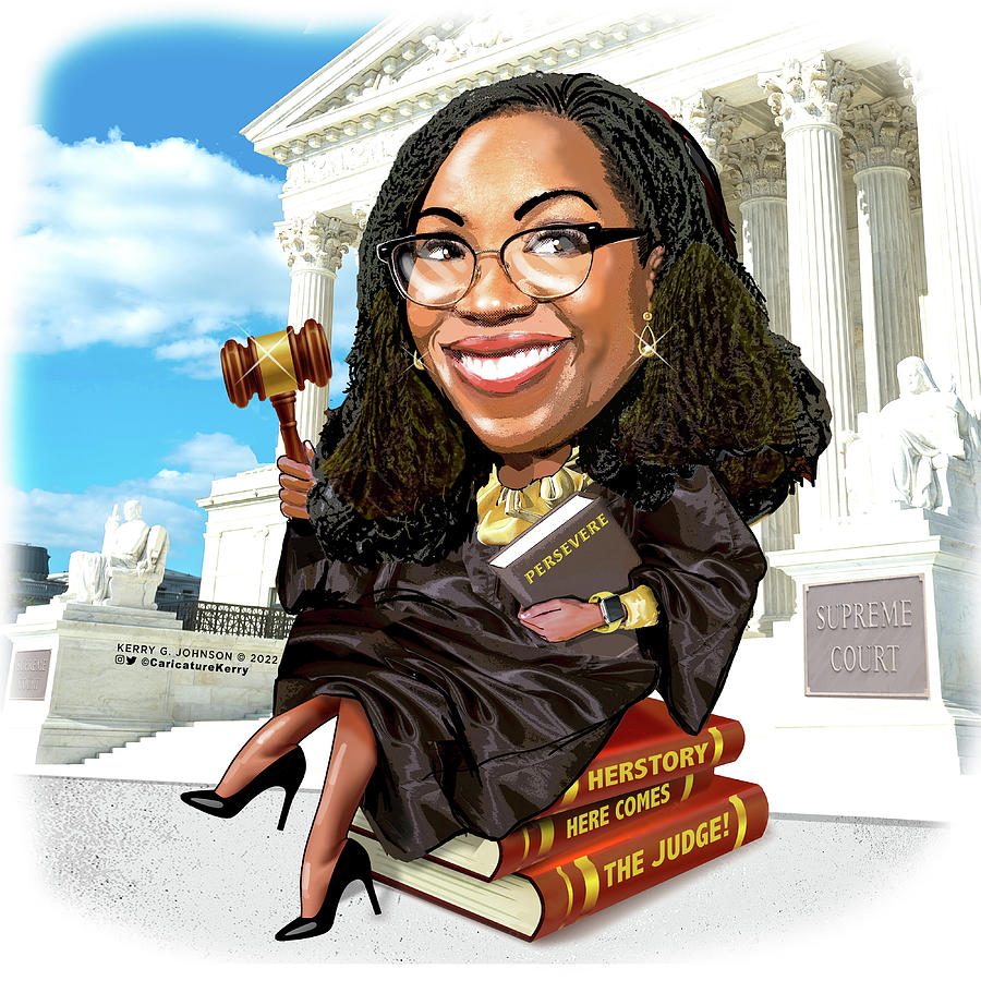 Judge Ketanji Brown Jackson caricature Digital Art by Kerry G Johnson ...