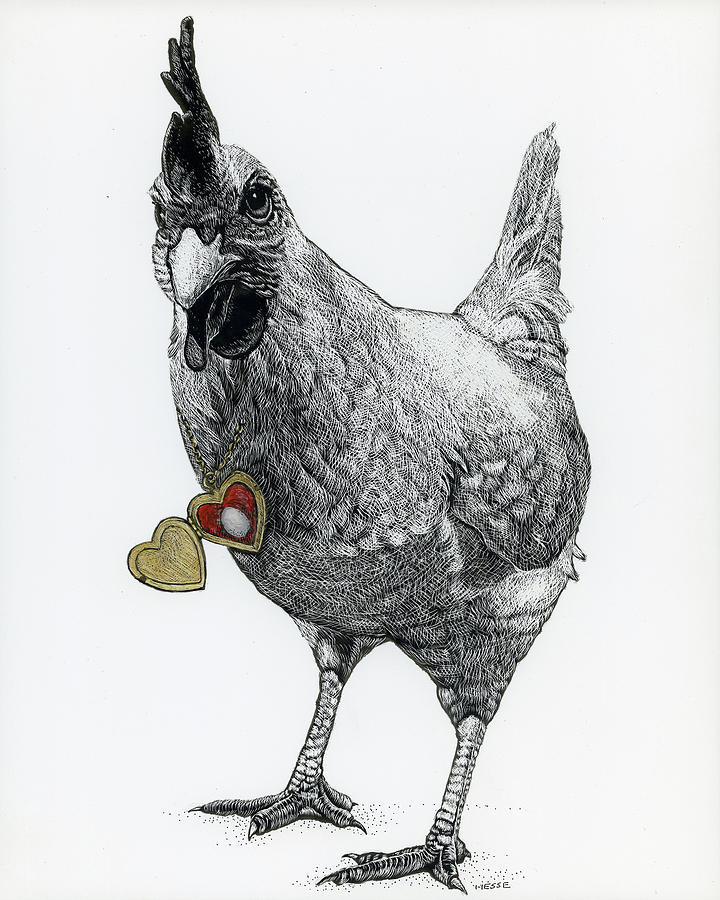 Chicken Mixed Media - Judgemental Judy by Robin Hesse