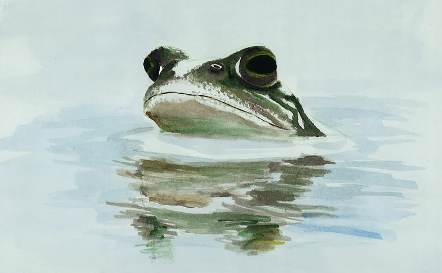 Judgmental frog Painting by Haldi Liski