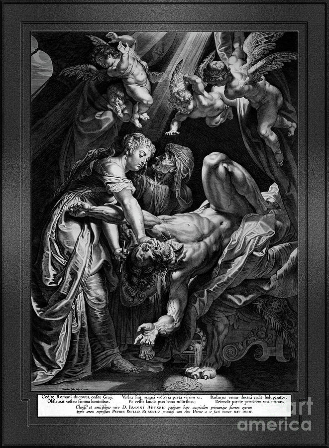 Judith Beheading Holofernes by Engraver Cornelis Galle Old Masters Fine Art Reproduction Painting by Rolando Burbon