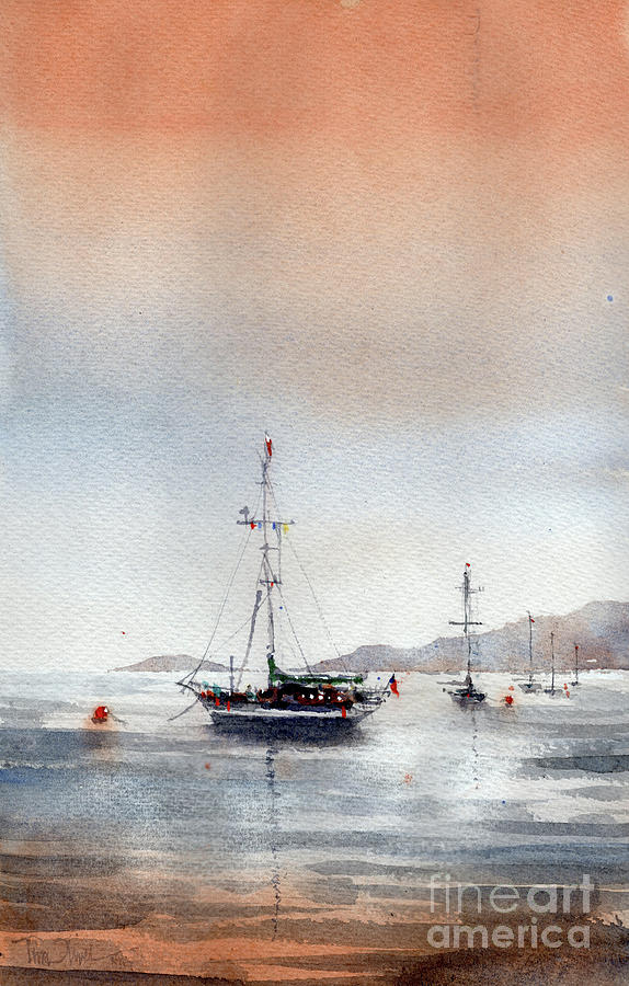 Judith Lynn at Anchor Painting by Tim Oliver