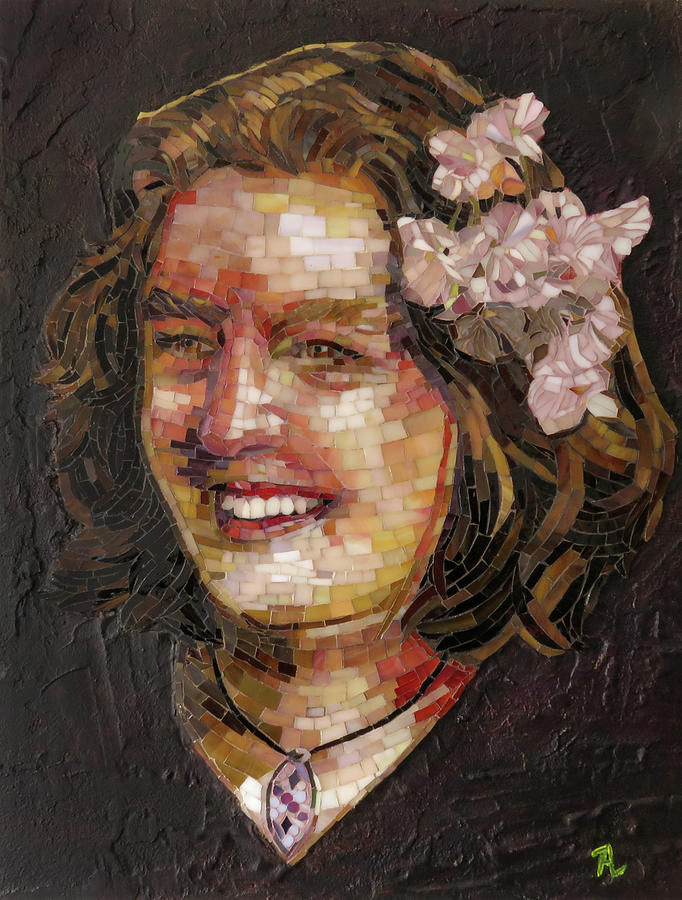 Judith, mosaic portrait Glass Art by Adriana Zoon
