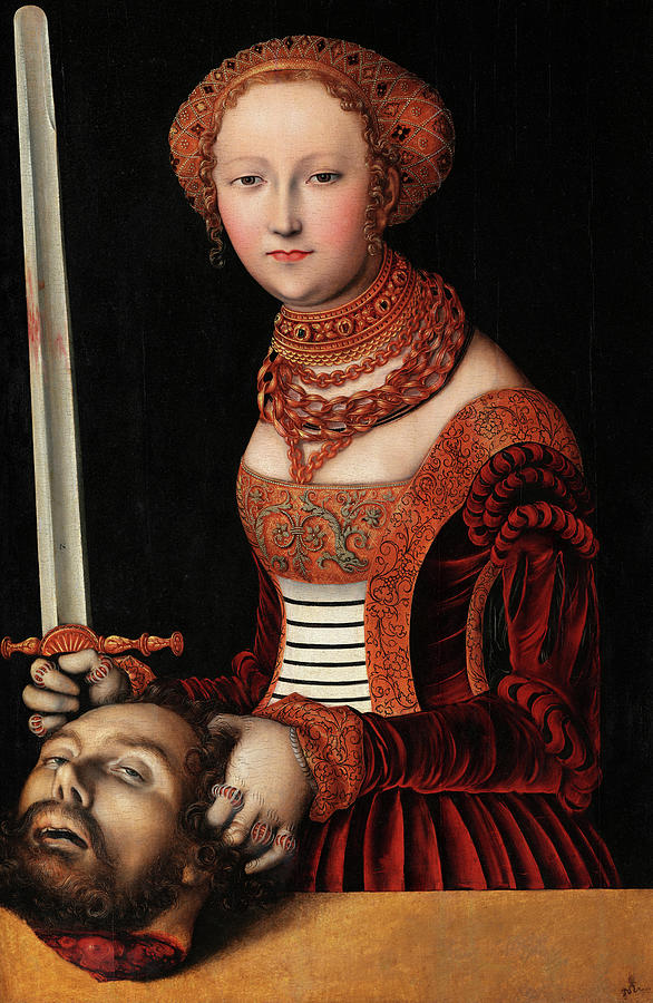 Judith with the head of Holofernes, 1472-1553 Painting by Lucas Cranach ...