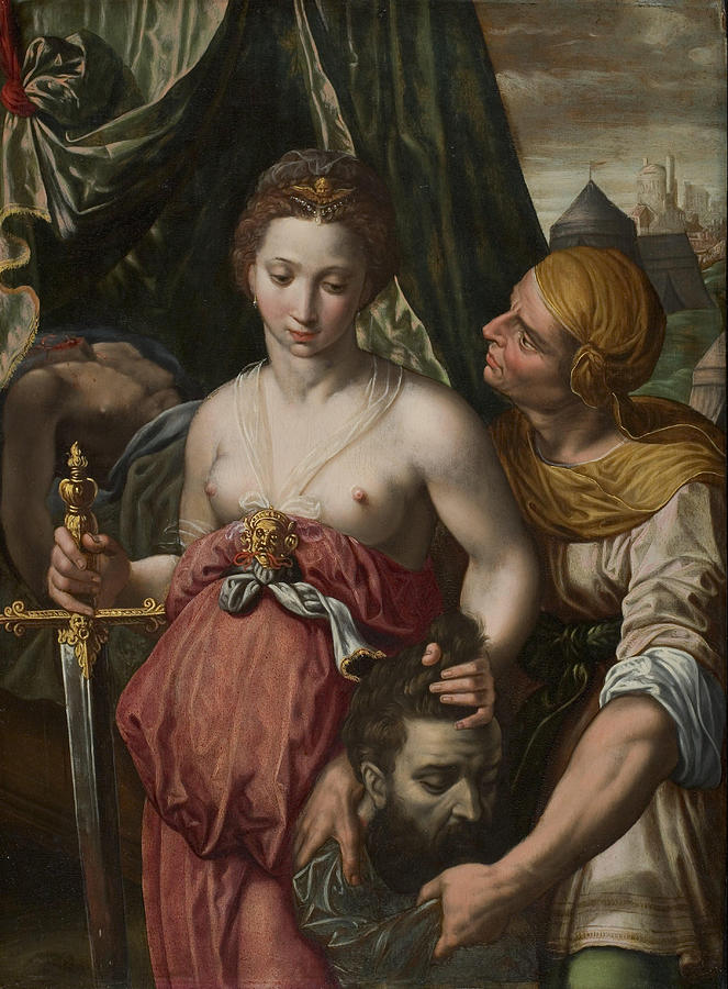 Unknown Painting - Judith with the Head of Holofernes  by Unknown and Unidentified Flemish artist