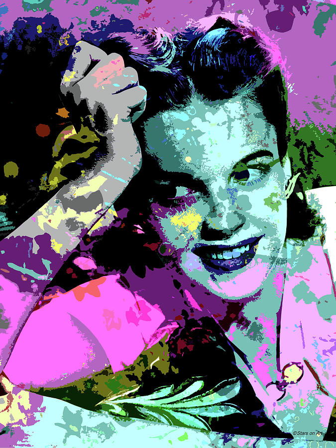 Judy Garland - 2 psychedelic portrait Digital Art by Movie World Posters