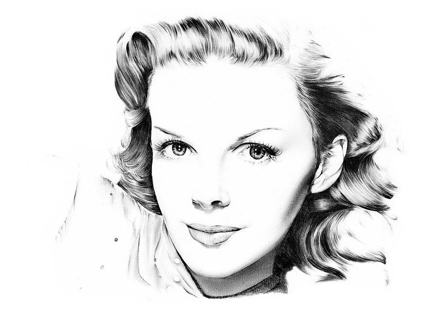 Hollywood Drawing - Judy Garland by Dirk Richter