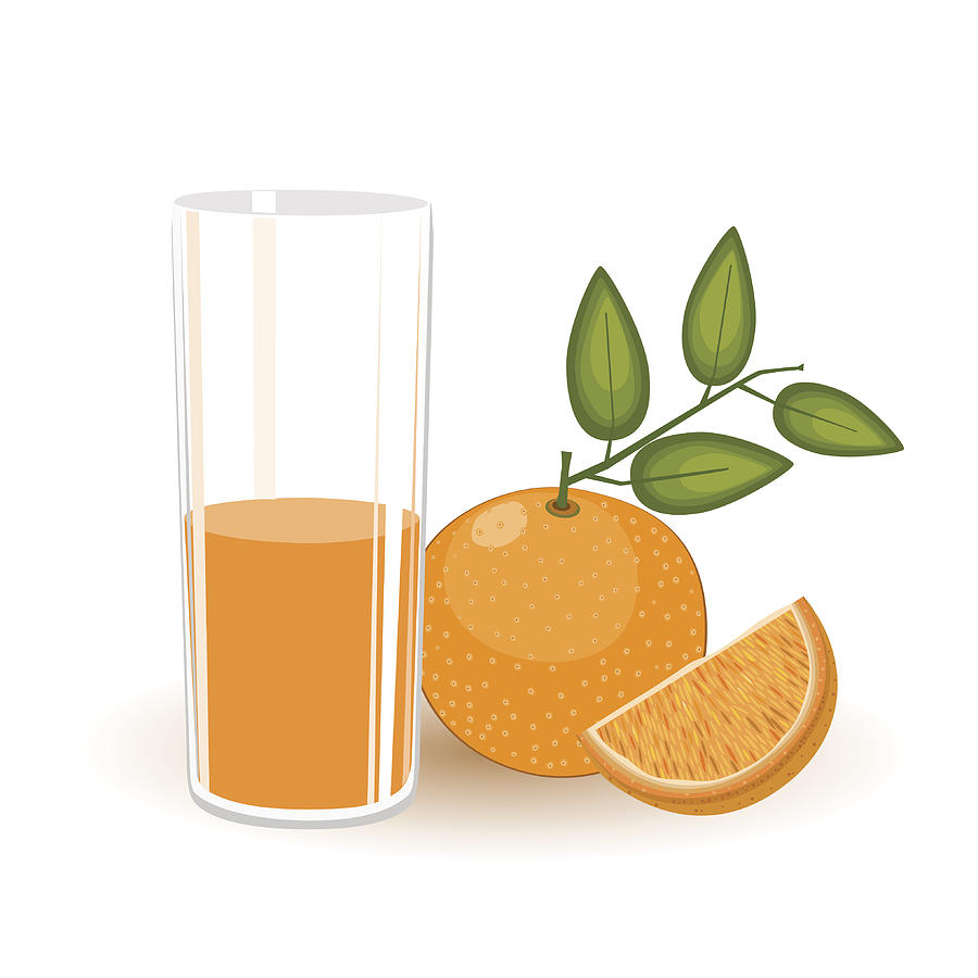 Juice Orange And Fruit Drawing by Haya_p
