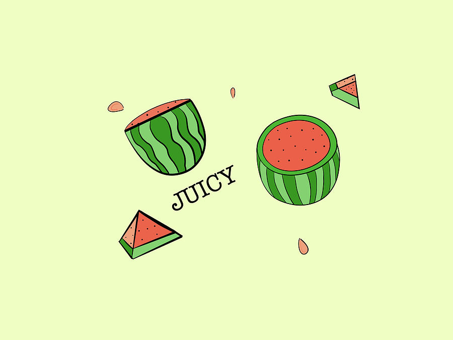 Juicy Watermelons Digital Art by Bnte Creations