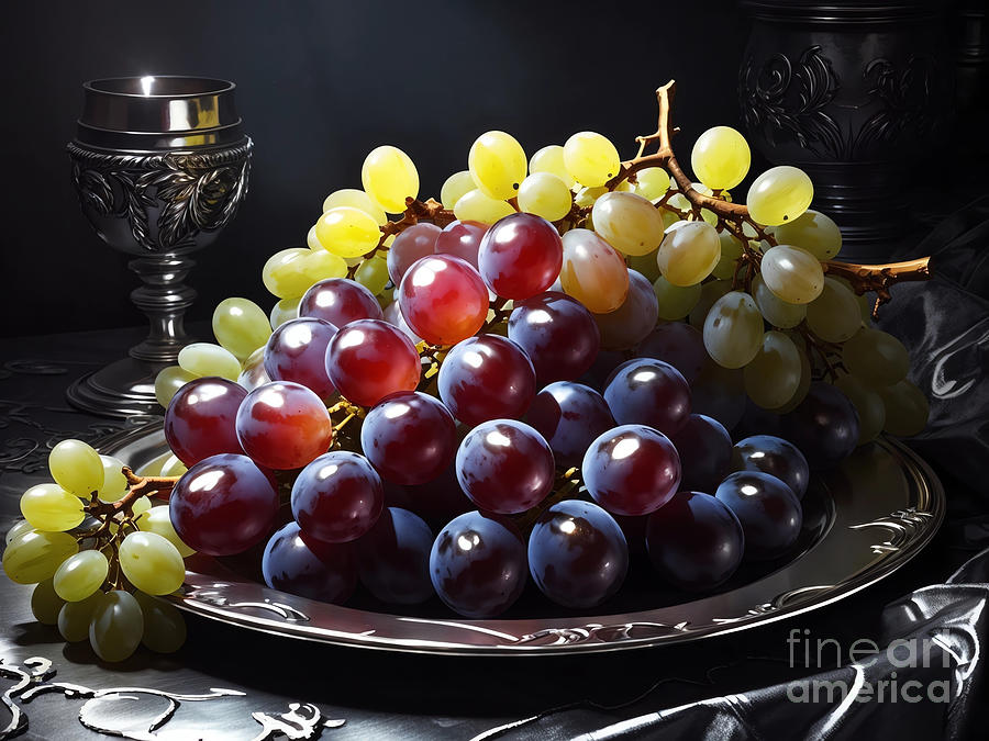 Juicy Grapes Digital Art by Michelle Meenawong
