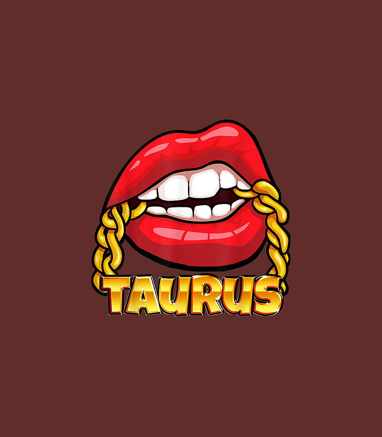 Juicy Lips Gold Chain Taurus Zodiacign Digital Art by Mario Sienna Pixels