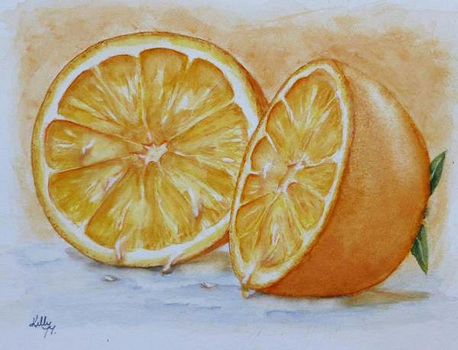 Juicy Orange Painting by Kelly Mills