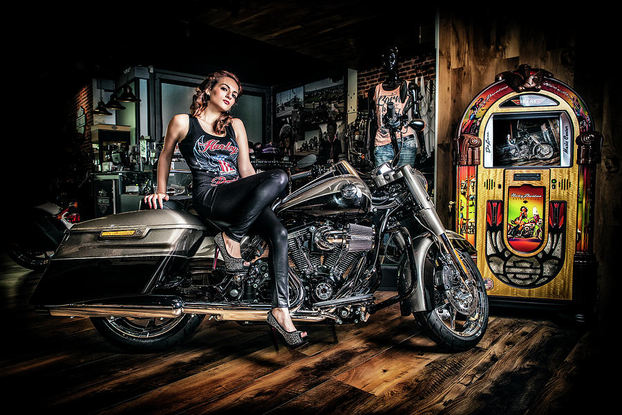 Jukebox Biker Queen Photograph by William Attard McCarthy - Pixels