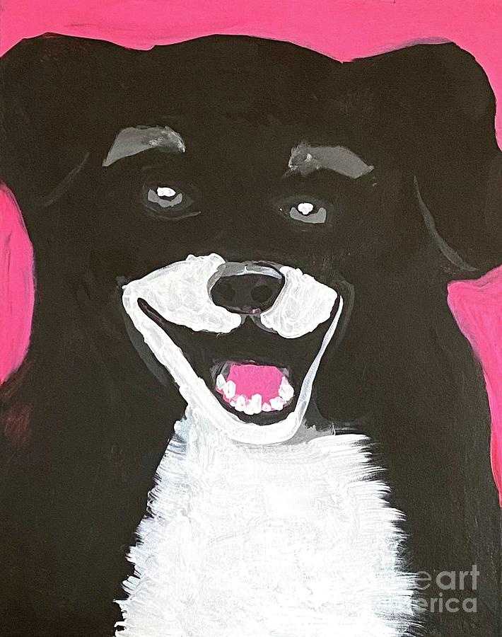 Black Dog Painting - Jules by Caleb Griswold