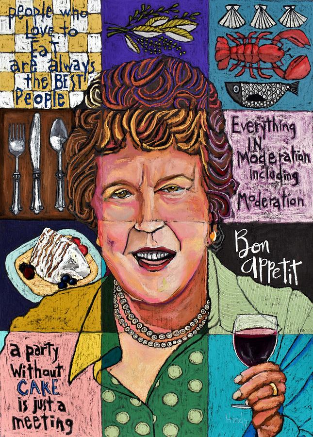 Cake Painting - Julia Child Collage by David Hinds