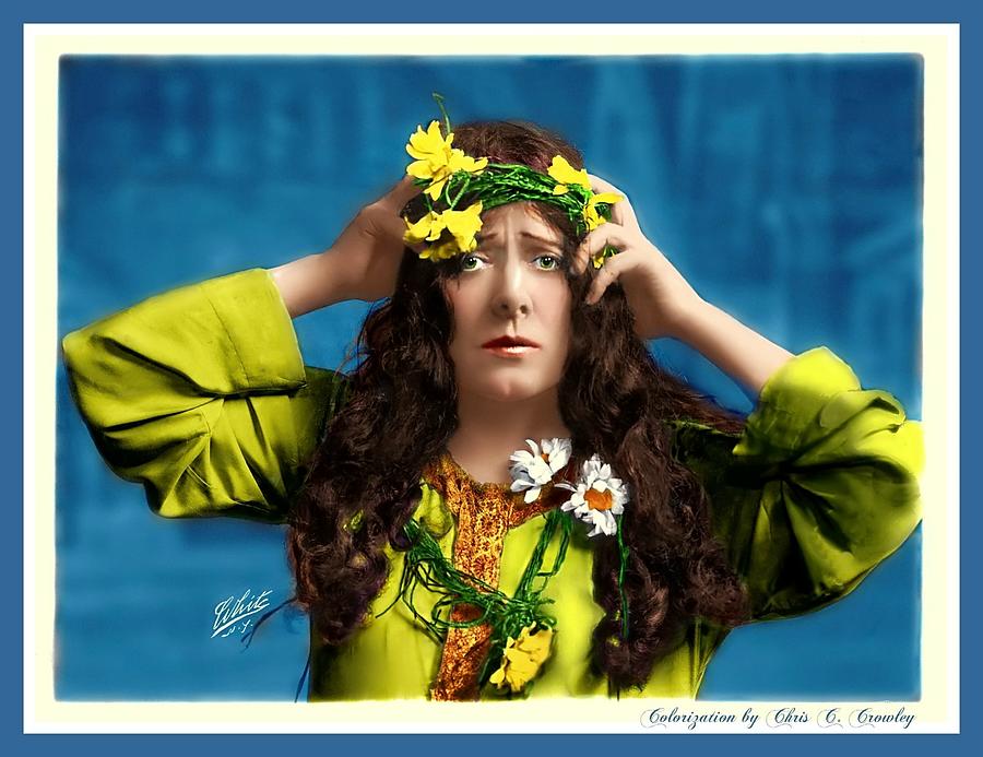 Vintage Photograph - Julia Marlowe as Ophelia by Chris Crowley