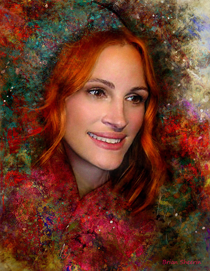 Julia Roberts Digital Art by Brian Sheerin | Pixels