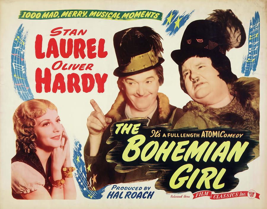 JULIE BISHOP, OLIVER HARDY and STAN LAUREL in THE BOHEMIAN GIRL -1936-. Photograph by Album