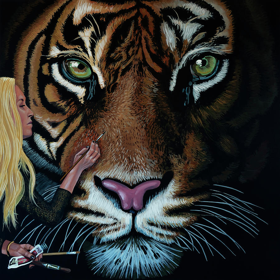 Julie Rhodes Tiger Painting Painting by Paul Meijering