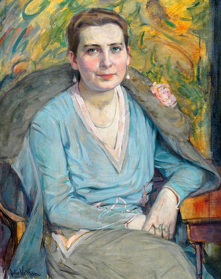 Portrait der Verlegerin Marta Baedeker Painting by Julie Wolfthorn ...