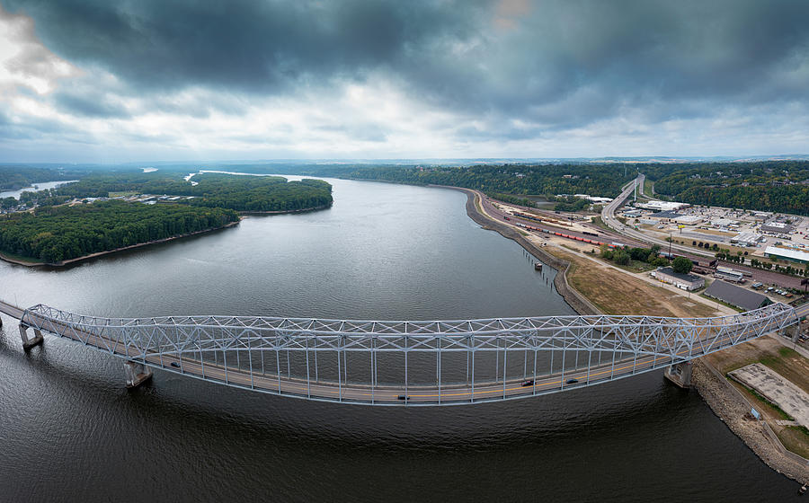 Julien Dubuque Bridge Spans The Mississippi Photograph