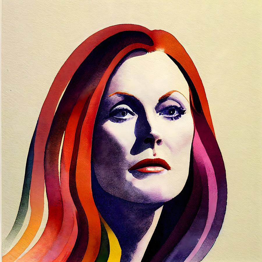 Julianne Moore Mixed Media by OnionMarket - - Fine Art America