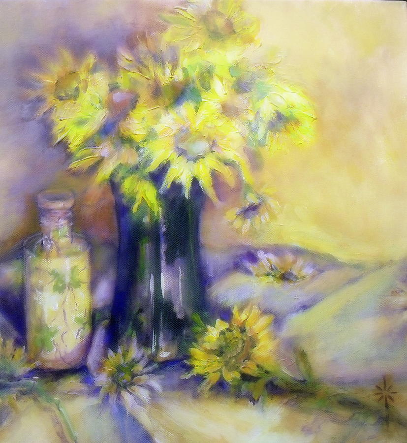 Julies sunflowers Painting by Jodie Marie Anne Richardson Traugott          aka jm-ART